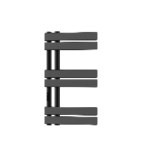 Полотенцесушитель дизайнерский электрический BAU Eastern Wind Black 80х50, подключение нижнее, черны