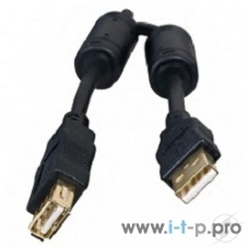 Кабель 5bites Проф. Кабель 5bites UC5011-050A USB2.0, AM/AF, зол.разъемы, ферр.кольца, 5м., черный