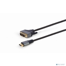 Кабель HDMI-DVI Cablexpert CC-HDMI-DVI-4K-6, 19M/19M, single link, 4K, медь, нейлоновая оплетка, метал.разъемы, 1.8м, черный, коробка