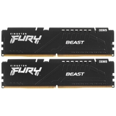 Оперативная память Kingston Fury Beast, DDR5, 32GB (2x16GB), 5600MHz, CL36, DIMM, с радиаторами, черный