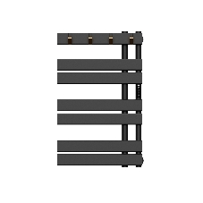 Полотенцесушитель дизайнерский электрический BAU Wind Hook Black 80х50, подключение нижнее, черный м