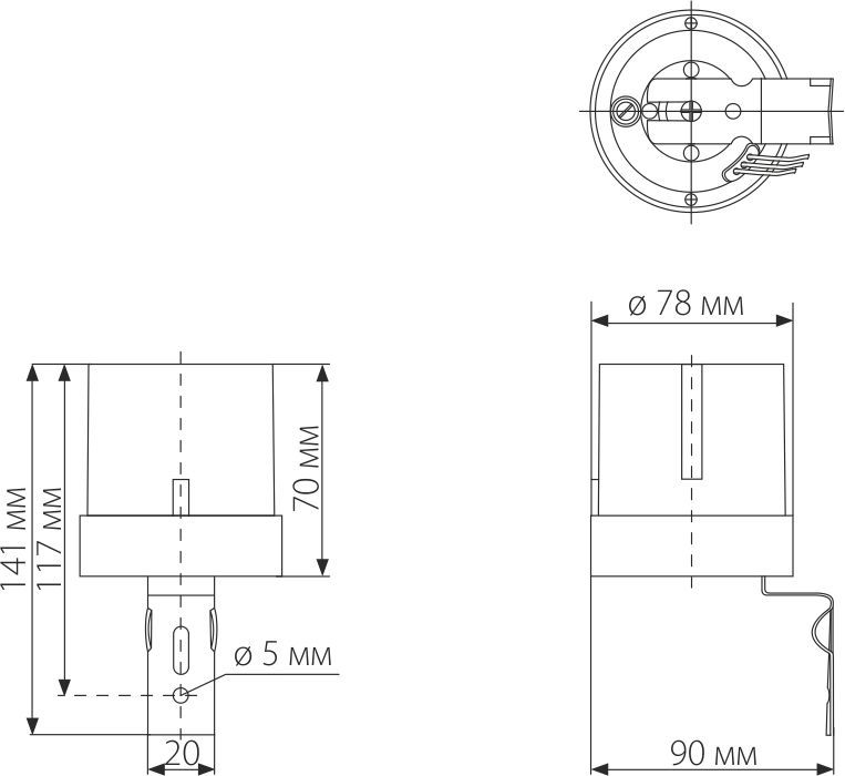 SNS-L-07 5500W IP44 / датчик освещенности / Белый