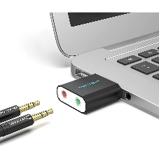 Внешняя звуковая карта Vention USB Черная