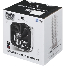 Кулер для процессора Thermalright Assassin King 120 Mini V2 черный, 120 мм, алюминий/медь, 1500 об/мин, 25.2 дБ, 4 pin PWM, 150 Вт, высота 135 мм
