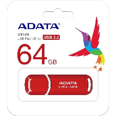 Флешка USB ADATA UV150 (AUV150-64G-RRD), 64Gb, USB 3.0, R/W 100/30, красный