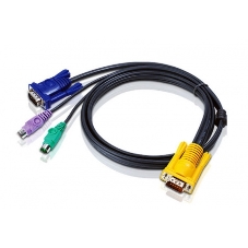 Кабель ATEN KVM Cable 2L-5203P Кабель для KVM: 2xPS/2(m)+DB15(m) (PC) -на- SPHD15(m) (KVM), 3м