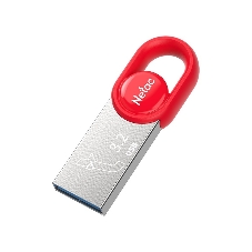 Флешка USB Netac UM2 (NT03UM2N-032G-32RE), 32Gb, USB 3.0, R/W 130/50, серебристый/красный