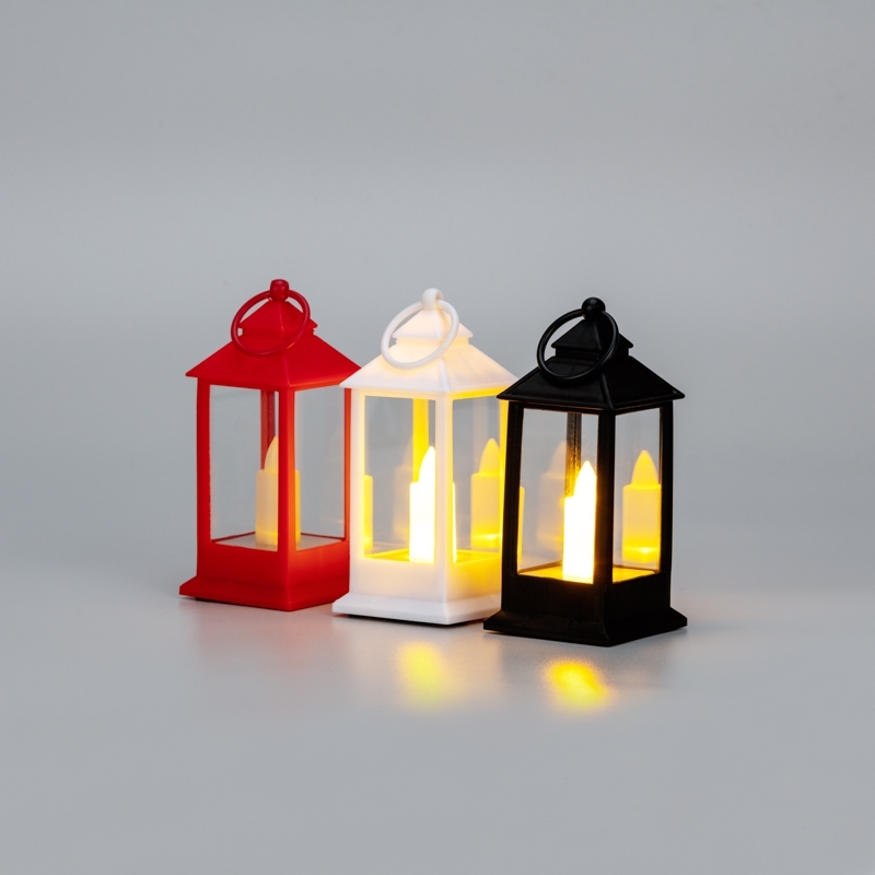 Фонарь декоративный Neon-night (фигура) со свечкой 5,5х5,5х12,5 см, цвет корпуса белый/красный/черный, цвет свечения теплый белый, питание 3xLR1130 (в комплекте)