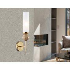 Настенный светильник Ambrella light LH53254 BS/FR латунь/белый матовый E14 max 40W 110*100*400
