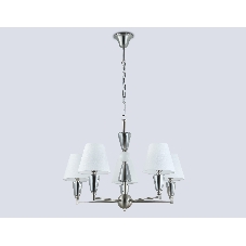 Люстра Ambrella light LH75253/5 SN/FR сатин никель/белый матовый E14*5 max 40W D700*510