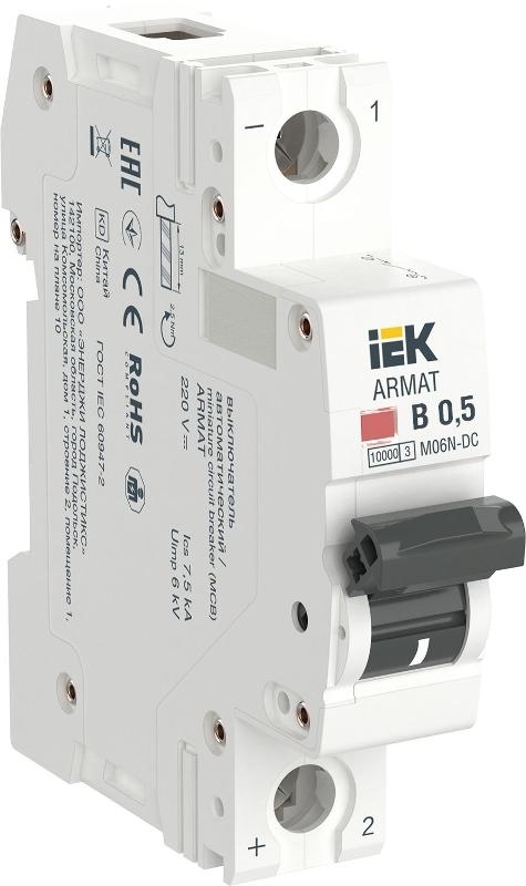 ARMAT Авт. выкл. M06N-DC 1P B 0,5А  | AR-M06N-1-B0D5DC | IEK