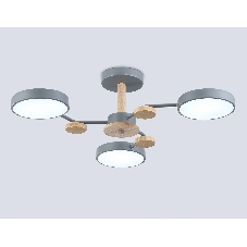 Светильник Ambrella light FL4856/3 GR/WD серый/дерево 54W 3000-6000K D660*170 (без ПДУ)
