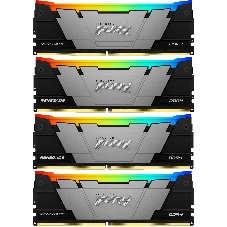 Оперативная память Kingston Fury Renegade, DDR4, 32Gb (4x8GB), 3600MHz, CL16, DIMM, с радиаторами, RGB, серебристый/черный