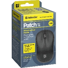 Мышь проводная Defender Patch MS-759 черный, 1000 dpi, USB, кнопки - 3