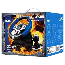 Руль черный SVEN GC-W600 (виброотдача, педали, джойстик, 12 кн., USB)