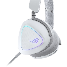 Гарнитура ASUS ROG Delta II белый, беспроводная + проводная, радиоканал, до 140 ч, подсветка, совместимость с PS5, Xbox