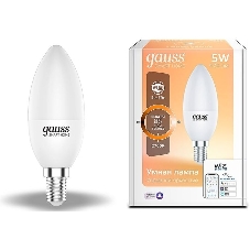 Лампа Светодиодная Gauss Smart Home DIM E14 C37 5 Вт 2700К 1/10/40 Лампа Светодиодная Gauss Smart Home DIM E14 C37 5 Вт 2700К 1/10/40