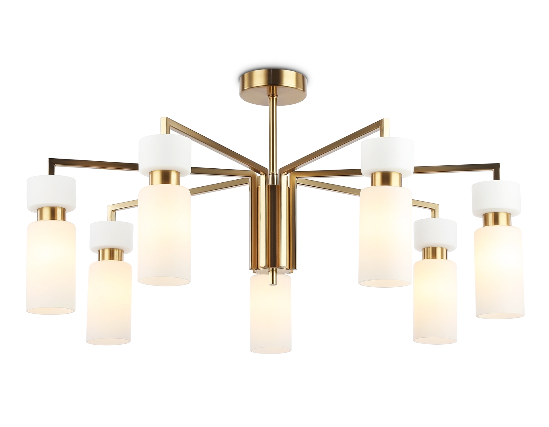 Люстра Ambrella light LH56126/7 BS/FR латунь/белый матовый E14*7 max 40W D705*350