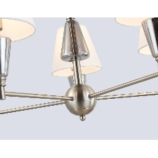 Люстра Ambrella light LH75253/5 SN/FR сатин никель/белый матовый E14*5 max 40W D700*510