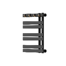 Полотенцесушитель дизайнерский электрический BAU Wind Hook Black 80х50, подключение нижнее, черный м