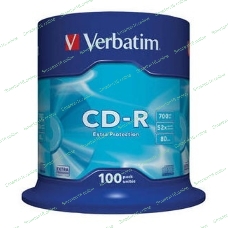 Диск CD-R Verbatim 700Mb 52x Cake Box (100шт) (43411)