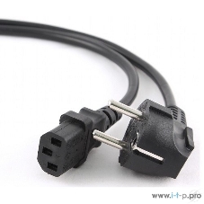 Кабель питания Cablexpert PC-186-1-10M, 10м, Schuko- C13, 3x1кв.мм, черный, с заземлением, пакет