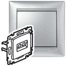 Электроустановочные изделия Legrand Legrand 770231 Розетка RJ45 Valena 2 выхода Кат.5e UTP (алюминий) Электроустановочные изделия Legrand Legrand 770231 Розетка RJ45 Valena 2 выхода Кат.5e UTP (алюминий)
