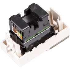 Вставка Mosaic 22.5x45, RJ-45 UTP, кат.6, со шторкой и увеличенным окном маркировки, белая