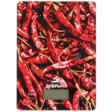 Весы кухонные Добрыня DO-3011P (20*14,5см, 7кг) перцы x24
