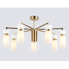 Люстра Ambrella light LH56126/7 BS/FR латунь/белый матовый E14*7 max 40W D705*350