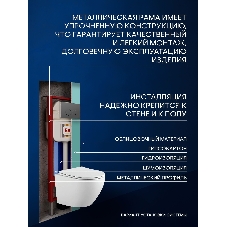 Комплект BAU 6 в 1: рамная инсталляция BAU NEO 45, унитаз подвесной Rio Luxe 52*35, сиденье микролифт, кнопка смыва BAU Dream для инсталляции, серый матовый