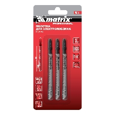 Полотна для электролобзика Matrix по дереву, 3 шт. T111C, 75 х 3мм, HCS