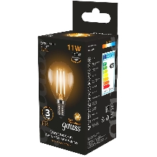 Лампа светодиодная Gauss Filament 11Вт цок.: E14 шар 220B 2700K св. свеч. белый теп. (упак.: 10 шт)
