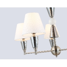 Люстра Ambrella light LH75253/5 SN/FR сатин никель/белый матовый E14*5 max 40W D700*510