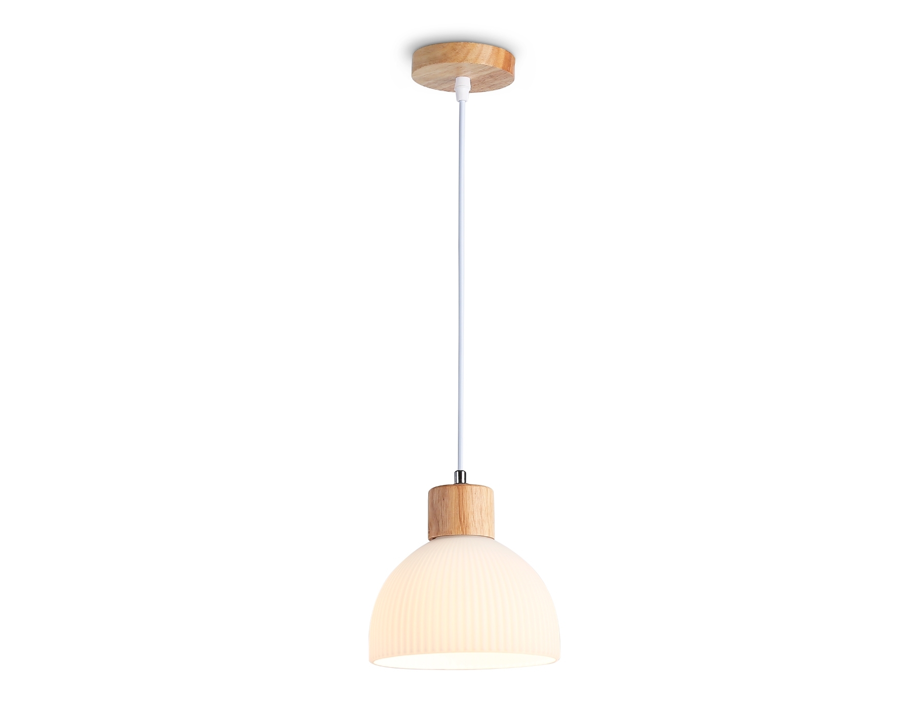 Светильник Ambrella light TR83133 LW/FR светлое дерево/белый матовый E27 max 40W D180*1040