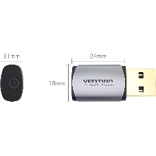 Внешняя звуковая карта Vention USB Серая
