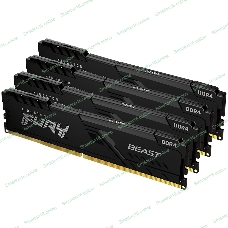 Оперативная память Kingston Fury Beast, DDR4, 32Gb (4x8GB), 3200MHz, CL16, DIMM, с радиатором, черный