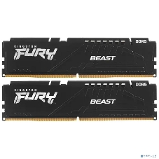 Оперативная память Kingston Fury Beast, DDR5, 32GB (2x16GB), 5600MHz, CL36, DIMM, с радиаторами, черный