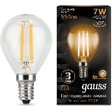 Лампа светодиодная Filament Шар E14 7Вт 2700К Gauss 105801107