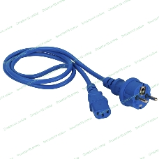 Шнур питания Lanmaster C13-Schuko прямая, 3х0.75, 220В, 10А, синий, 1 метр
