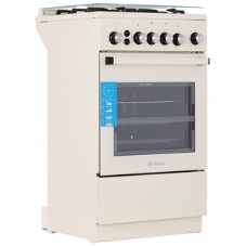 Плита газовая De Luxe 5040.40Г (КР) ЧР-013 бежевый, конфорок 4 газовых, духовка 46 л, 50 см x 85 см x 50 см