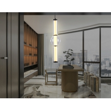 Подвесной светодиодный светильник Ambrella light LH11023 BK/SM черный/дымчатый 17W 3000K D120*520