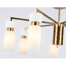 Люстра Ambrella light LH56126/7 BS/FR латунь/белый матовый E14*7 max 40W D705*350