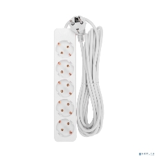 Удлинитель 5 гнезд, 5 м, 3х0,75 мм², с/з, белый PROconnect