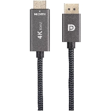 Кабель DisplayPort M-> HDMI M 4K@60Hz 1.8m Telecom,оплетка (TA561M-1.8M)