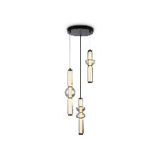 Подвесной светодиодный светильник Ambrella light LH11026/3 BK/SM черный/дымчатый 40W 3000K D380*1720