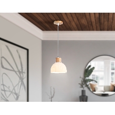 Светильник Ambrella light TR83133 LW/FR светлое дерево/белый матовый E27 max 40W D180*1040