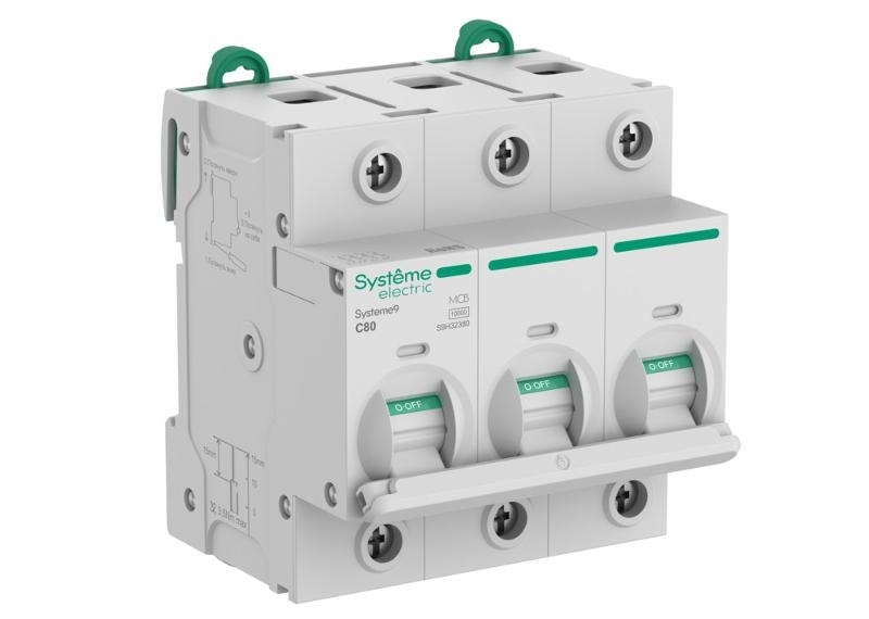 Автоматический выключатель Systeme Electric S9H32380 Systeme9 27мм C 80A 3P 10 kA 400В