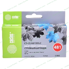 Картридж струйный Cactus CS-CLI481XXLC голубой (12мл) для Canon Pixma TR7540/TR8540/TS6140/TS8140