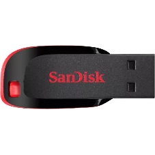 Флешка USB SanDisk Cruzer Blade (SDCZ50-128G-B35), 128Gb, USB 2.0, Type-A, R/W 16/4, черный